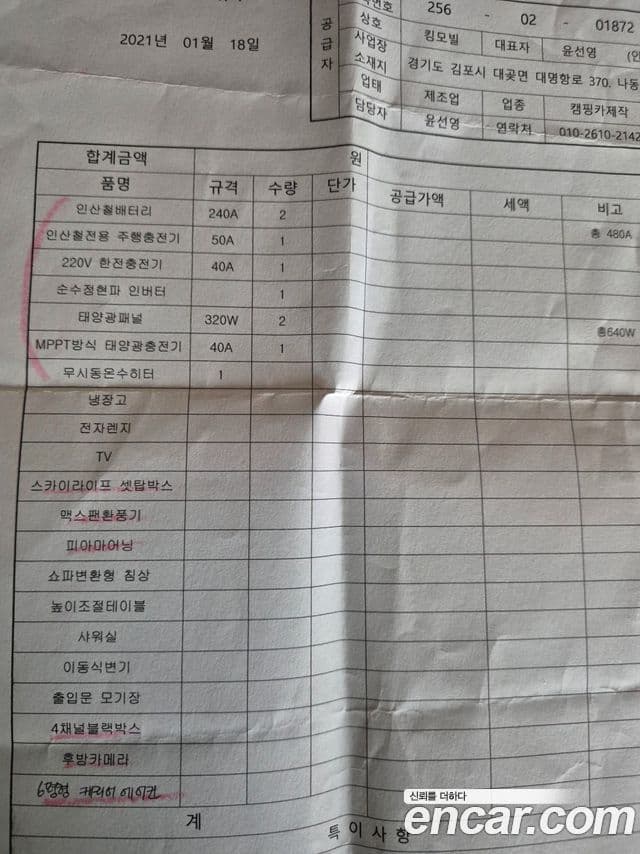 Renault Korea(Samsung) Master 캠핑카/이동사무차, 2020 20