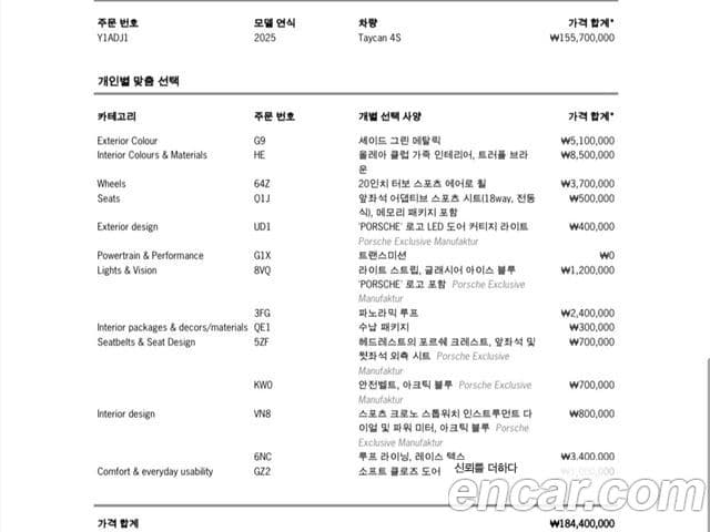 Porsche 타이칸 4S, 2025 9