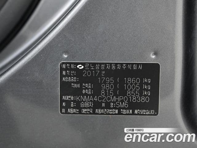 Renault Korea(Samsung) SM6 2.0 LPe RE (для людей с инвалидностью), 2017 20