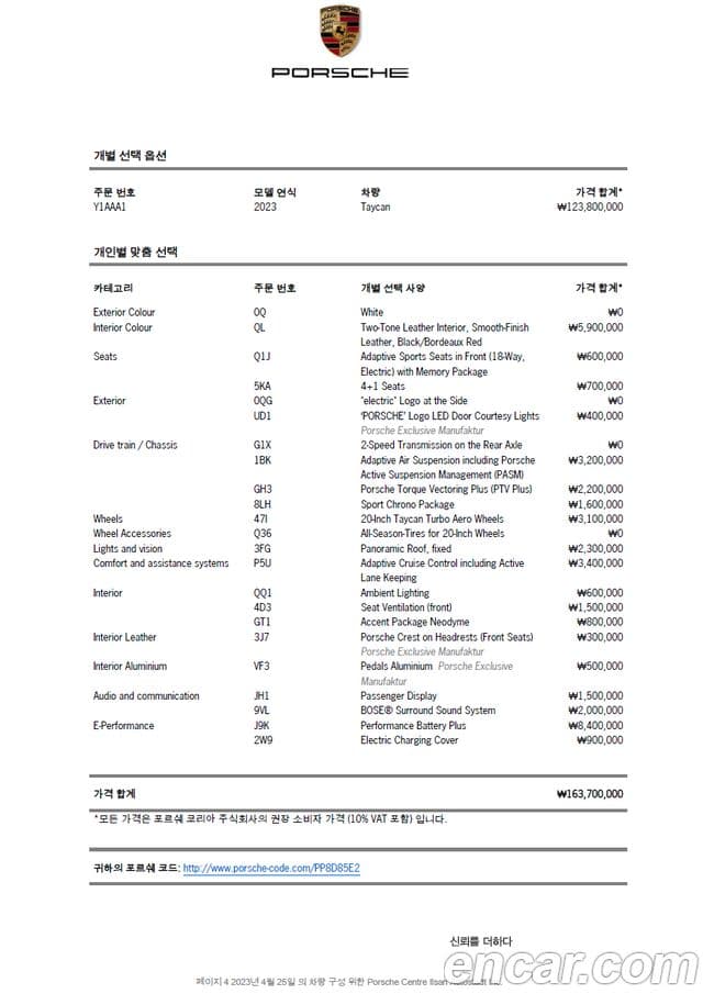 Porsche 타이칸 базовый, 2023 7