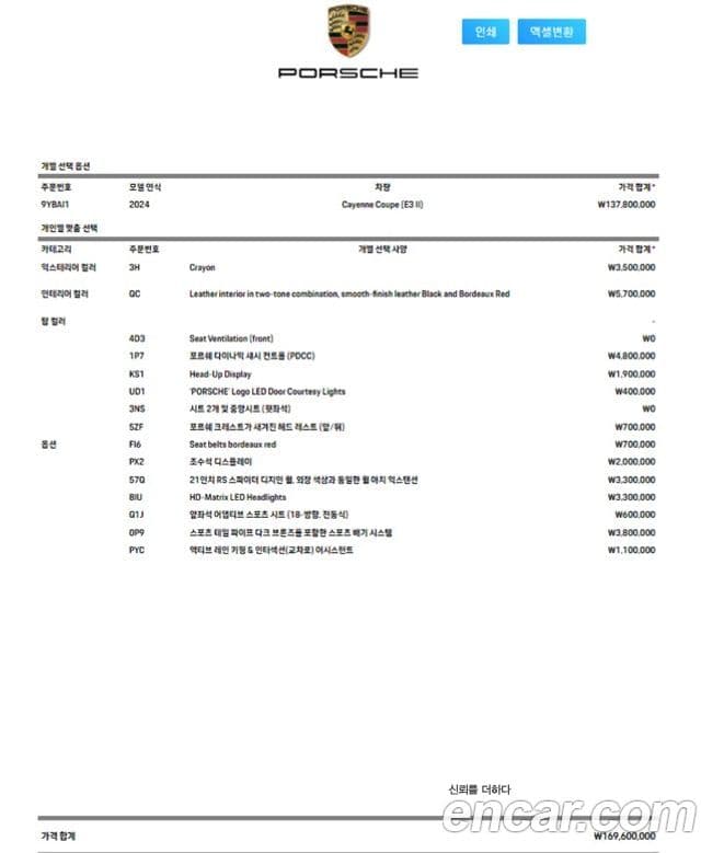 Porsche Cayenne (PO536) 3.0 купе, 2024 10