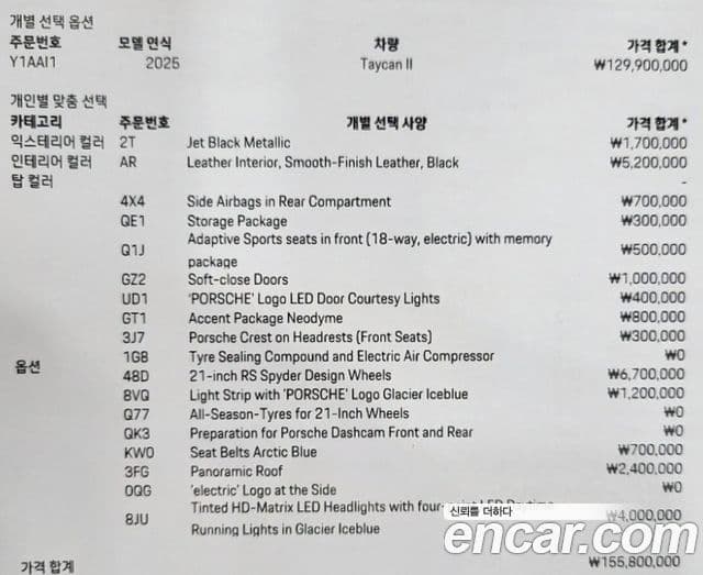 Porsche 타이칸 базовый, 2025 20